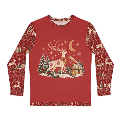 Stargazer Reindeer Christmas pajama top for adults