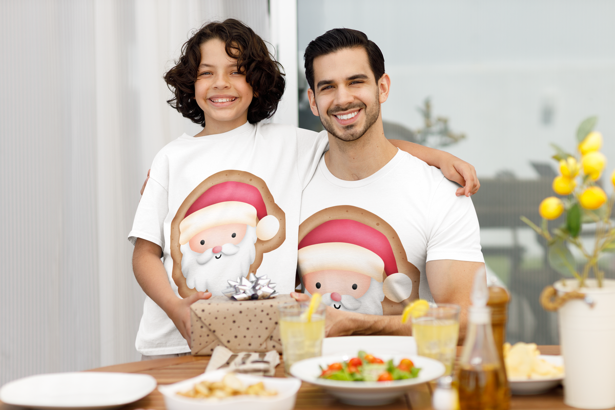 Frosted Santa Cookie Matching Father & Son Christmas Shirt – Son Kids Tee