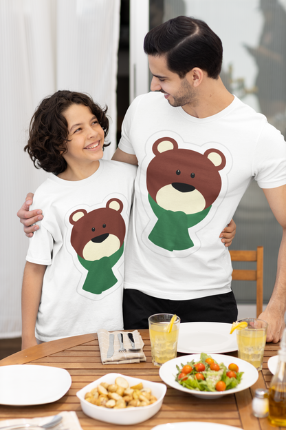 Cozy Christmas Bear Matching Father & Son Christmas Shirt – Dad Adult Tee