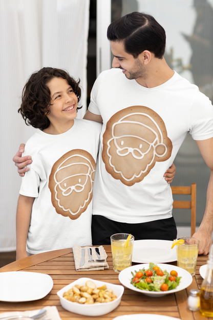 Gingerbread Santa Cookie Matching Father & Son Christmas Shirt – Dad Adult Tee