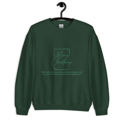 Forest green adult Merry Christmas family quote sweatshirt