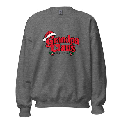 Grandpa Claus Christmas Sweatshirt – Graphite Heather, front view