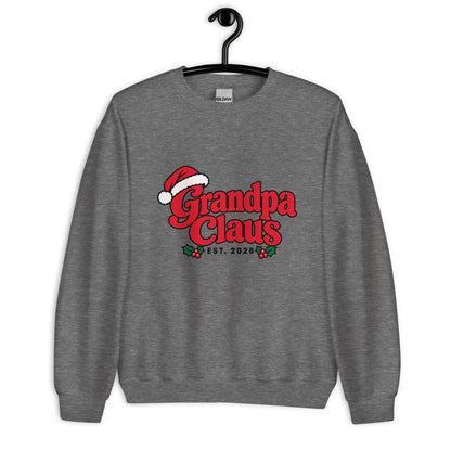 Grandpa Claus Christmas Sweatshirt – Graphite Heather, front view