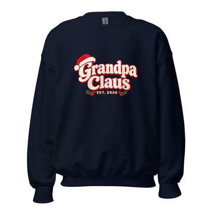 Grandpa Claus Christmas Sweatshirt – Navy, front view