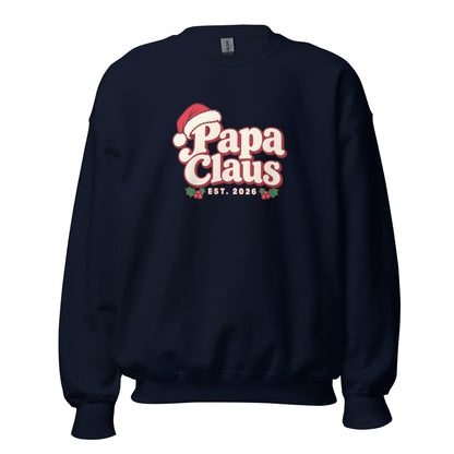 Papa Claus Christmas Sweatshirt – Navy, front view