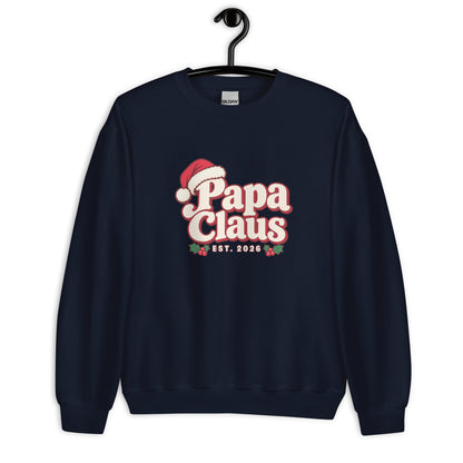 Papa Claus Christmas Sweatshirt – Navy, front view