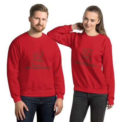 Red adult Merry Christmas sweatshirt – may the joy of family be our guiding star