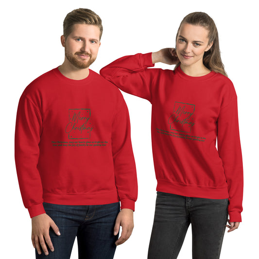 Red adult Merry Christmas sweatshirt – may the joy of family be our guiding star
