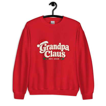 Grandpa Claus Christmas Sweatshirt – Red, front view