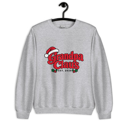 Grandpa Claus Christmas Sweatshirt – Sport Grey, front view
