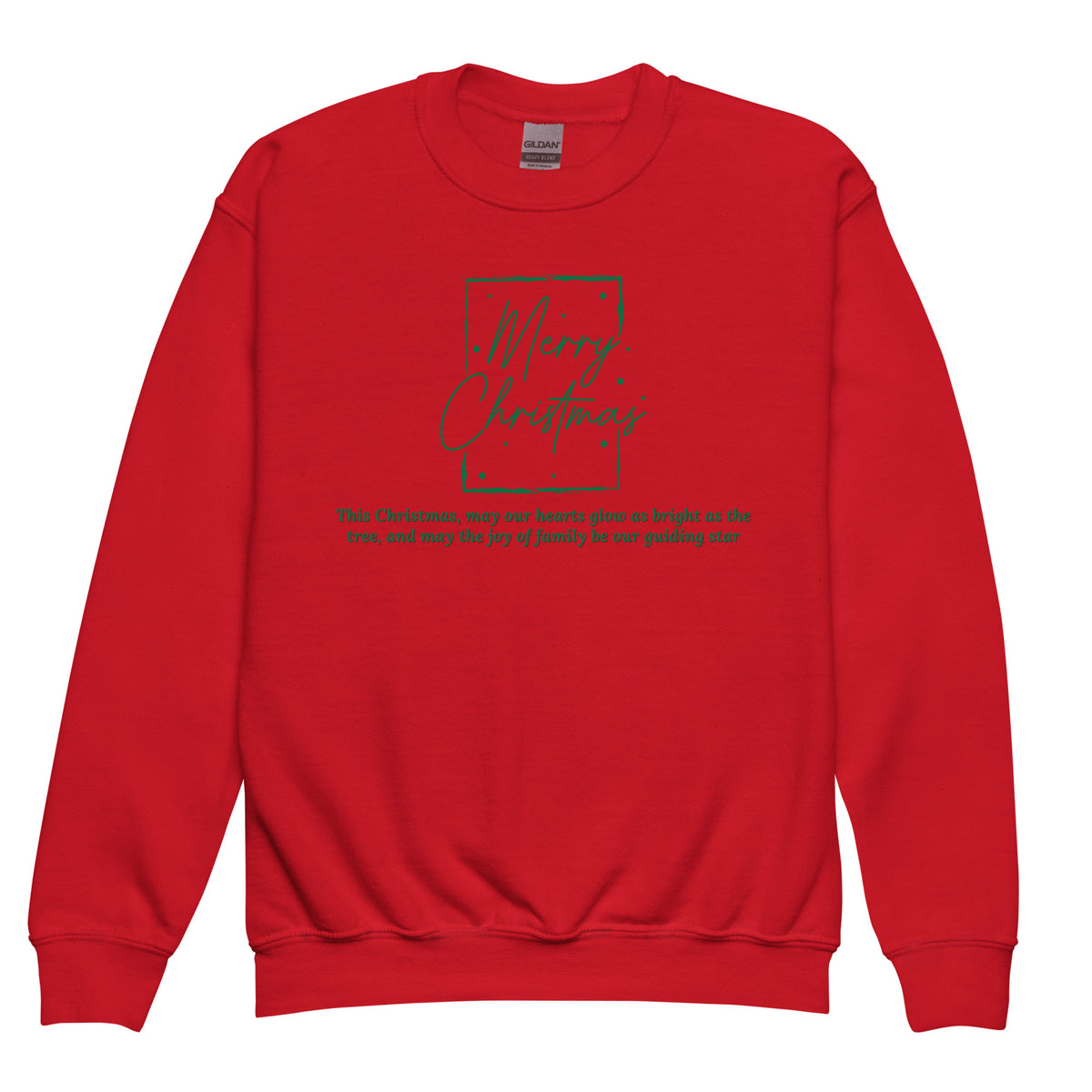 Red kids Merry Christmas family quote sweatshirt