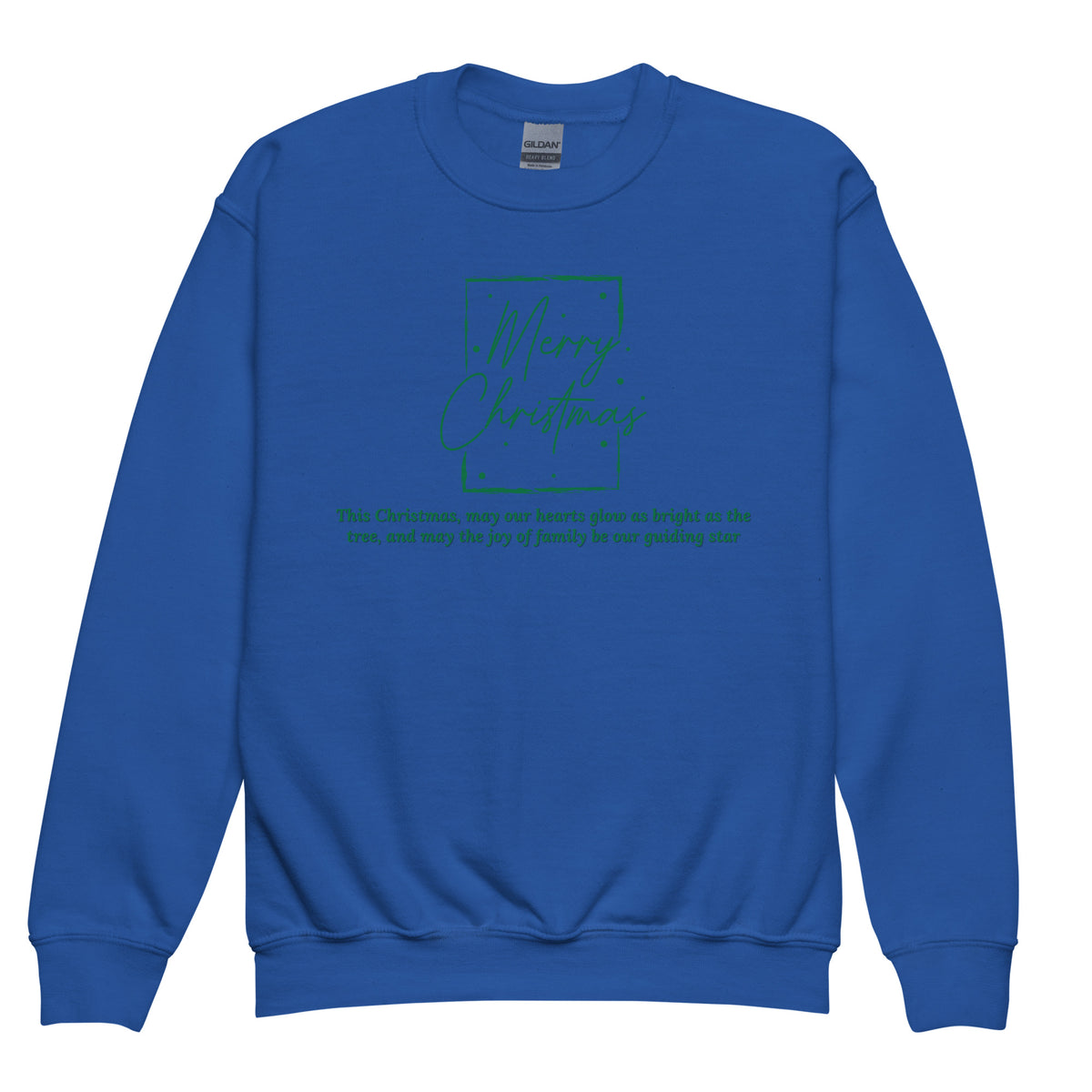 Royal blue kids Merry Christmas family quote sweatshirt