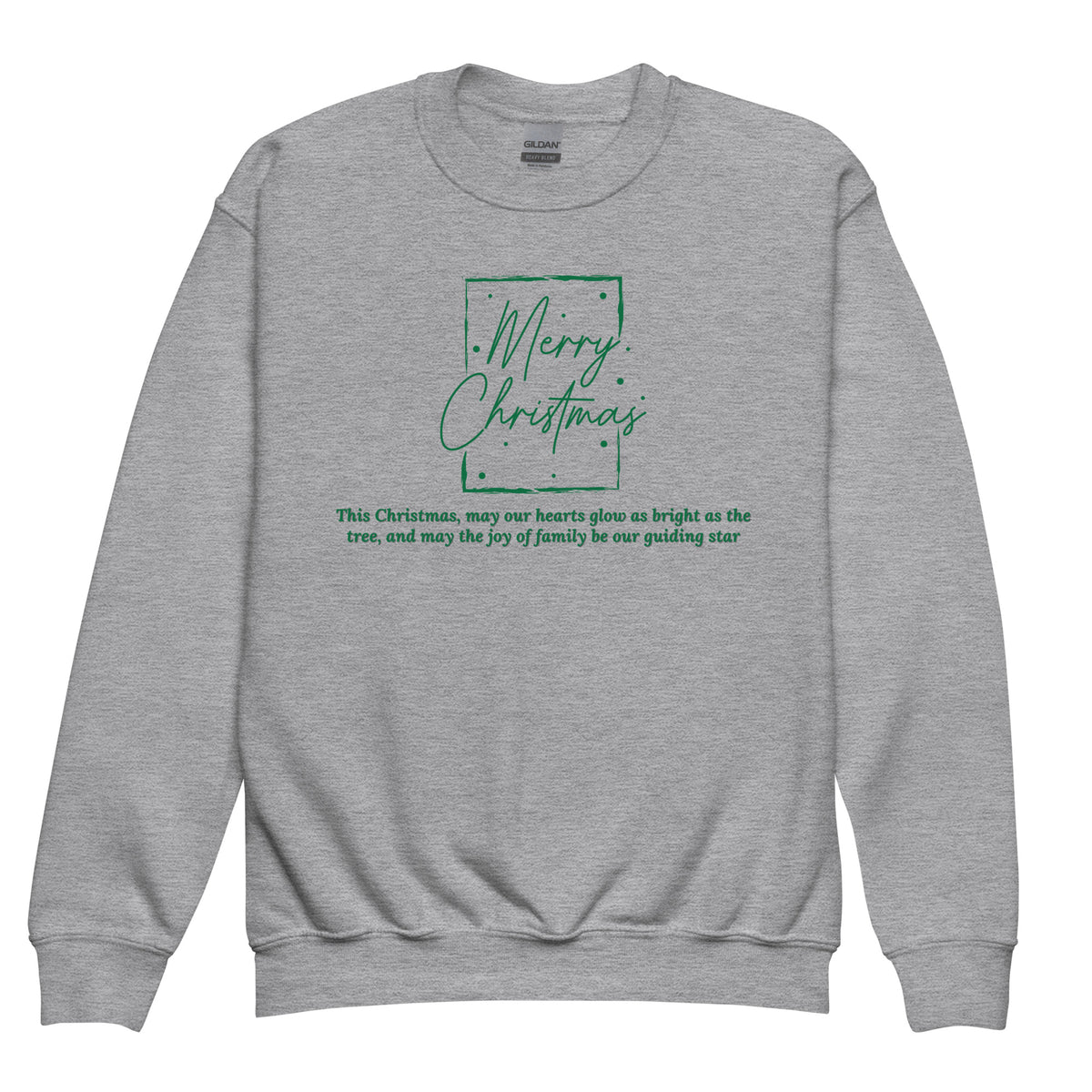 Sport grey kids Merry Christmas family quote sweatshirt