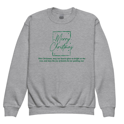 Sport grey kids Merry Christmas family quote sweatshirt